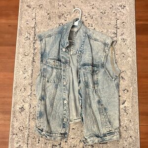 PacSun Light Blue Wash Denim Vest